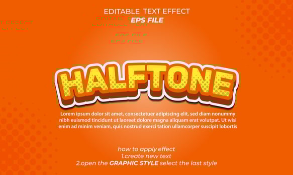 halftone text effect, typography, 3d text. vector template