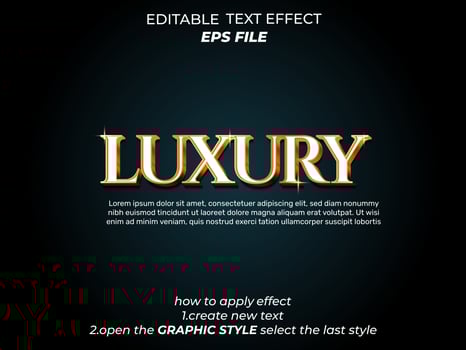 luxury text effect typography, 3d text. vector template