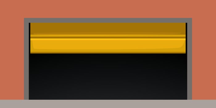 modern yellow garage door on red vector