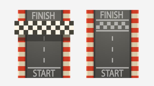 race tracks set on white vector