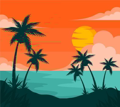 sunset summer design vector background