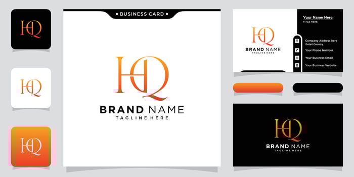 Initial Letter HQ logo design template vector