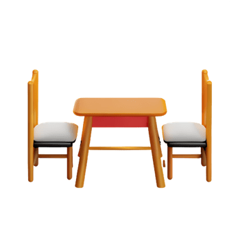 Modern table and chair isolate png