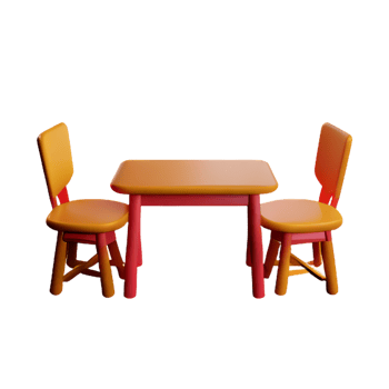 Modern table and chair isolate png
