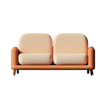 Modern sofa isolate on white background png
