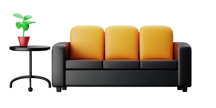 Modern sofa isolate on white background png