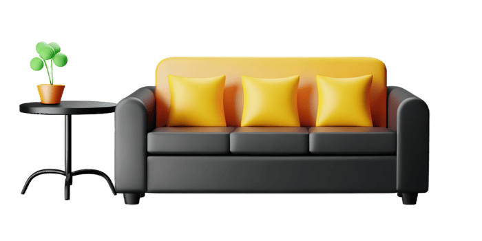 Modern sofa isolate on white background png