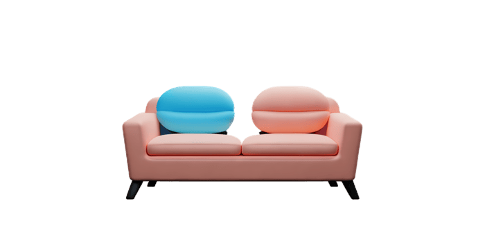Modern sofa isolate on white background png