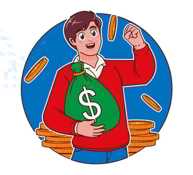 A man makes a lot of money vector