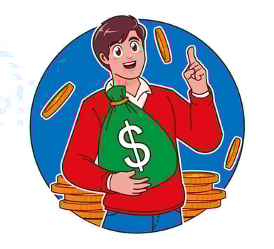A man makes a lot of money vector