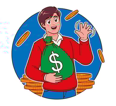 A man makes a lot of money vector