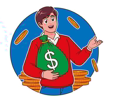 A man makes a lot of money vector