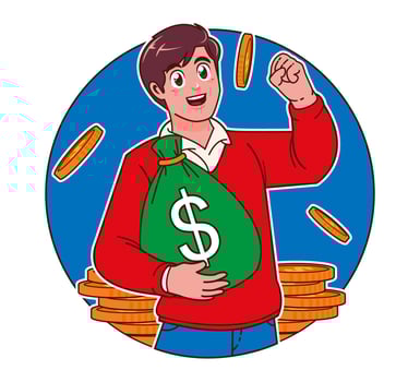 A man makes a lot of money vector