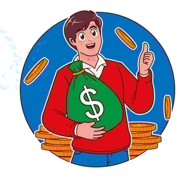 A man makes a lot of money vector
