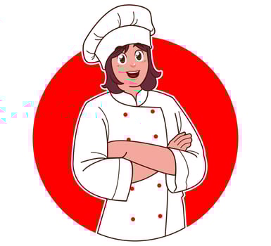 Cartoon female chef vector
