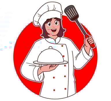 Cartoon female chef vector
