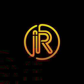 initial letter logo ir, ri, circle rounded lowercase logo vector
