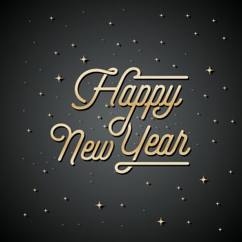 Happy New Year. Hand drawn creative calligraphy, brush pen lettering. design holiday greeting cards and invitations of Merry Christmas and Happy New Year vector