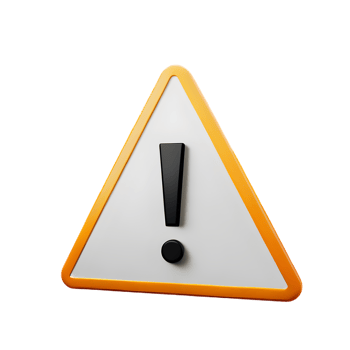 warning triangle sign 3D png