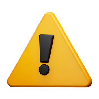 warning triangle sign 3D png