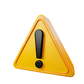 warning triangle sign 3D png
