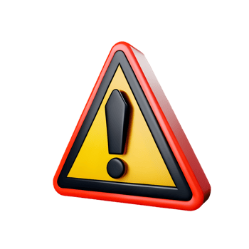 warning triangle sign 3D png