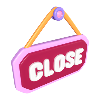 Close Sign 3D Illustration Icon png