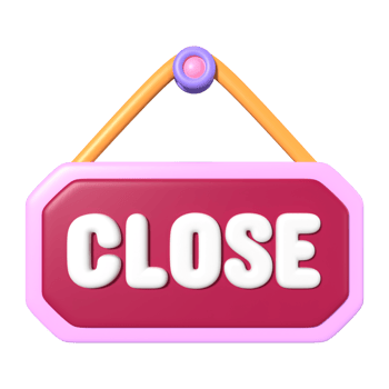 Close Sign 3D Illustration Icon png