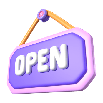 Open Sign 3D Illustration Icon png
