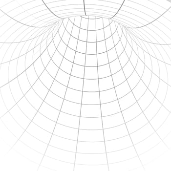 Curved perspective grid. Curved black lines on a white background. vector