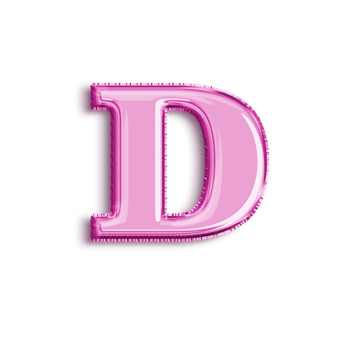 Brilliant balloon alphabet letter D in pink color. 3d rendering realistic metallic hot air balloon, ready to use for your birthday celebration and party, isolated with transparent background png