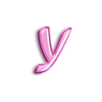 Brilliant balloon alphabet letter Y in pink color. 3d rendering realistic metallic hot air balloon, ready to use for your birthday celebration and party, isolated with transparent background png