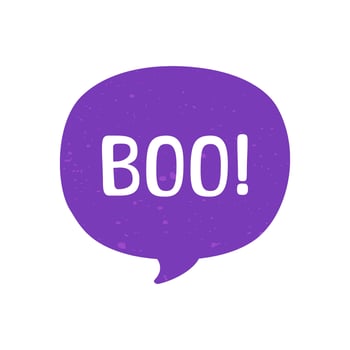 Speech bubble with text Boo digital sticker vector illustration