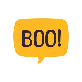 Speech bubble with text Boo sound effect digital sticker vector illustration