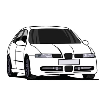 front view car black and white vector