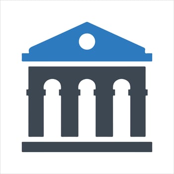 Bank, courthouse icon. Vector and glyph