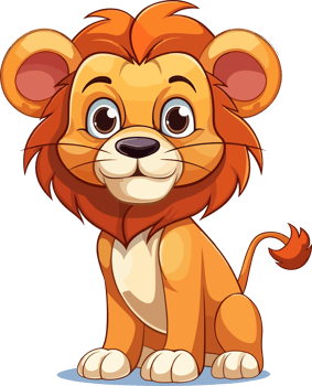 Cute Little Lion Illustration png
