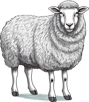 Sheep Illustration aesthetic png
