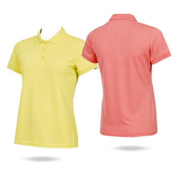 Women's polo shirt, front and back, no pattern cut out isolated transparent background png