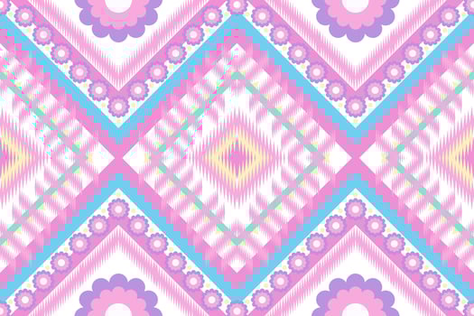 Colorful geometric ethnic seamless pattern design for wallpaper, background, fabric, clothing, curtain, carpet. Eco friendly Design. Traditional flower pattern. vector