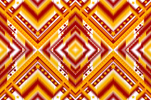 Ikat chevron ethnic seamless pattern. Traditional tribal style. Design for decoration, fabric, clothing, textile, print, texture, background, wrapping, wallpaper, batik, carpet, embroidery vector
