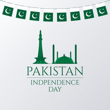 Pakistan Independence Day 14th August Post for Social Media. Pakistan Independence Day Vector Template. EPS 10 Vector.