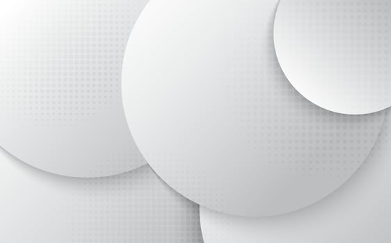 Abstract white and grey gradient pattern design of circle geometric design. Overlapping with halftone design background. vector