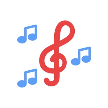Music icon vector, note symbol. Simple, flat design for web or mobile app vector