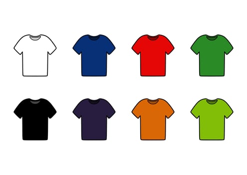 T-shirts colored clothing set vector illustrations