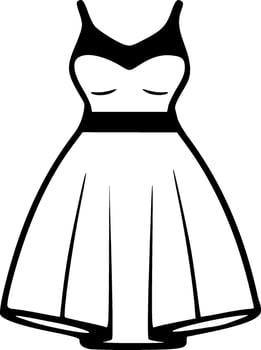 Dress black outlines transparent vector illustration