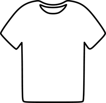 T-shirt clothing black outlines transparent vector illustration