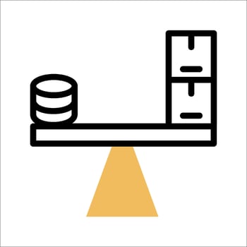Balance vector icon isolated on white background. Business flat concept .
