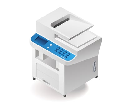 Technology photocopy tool minimalist isometric illustration concept vector