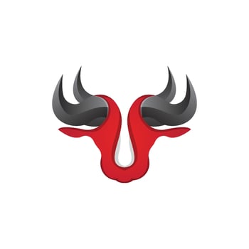 Bull Logo Design, Bull Head Vector, Simple Vintage Buffalo And Cow Long Horn vector